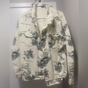 Cream colour denim jacket.Pokémon design on it. Good quality and great condition